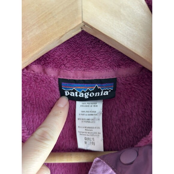 Patagonia Fleece Pullover Snap-T Pink Girls' Size M (10) Jacket - Picture 4 of 7